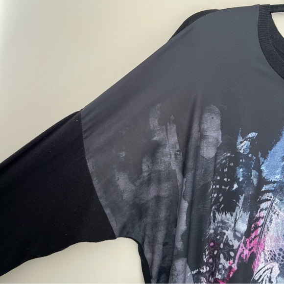 Willow & Thread black and purple multi media graphic long sleeve shirt dress 2XL - Picture 3 of 9